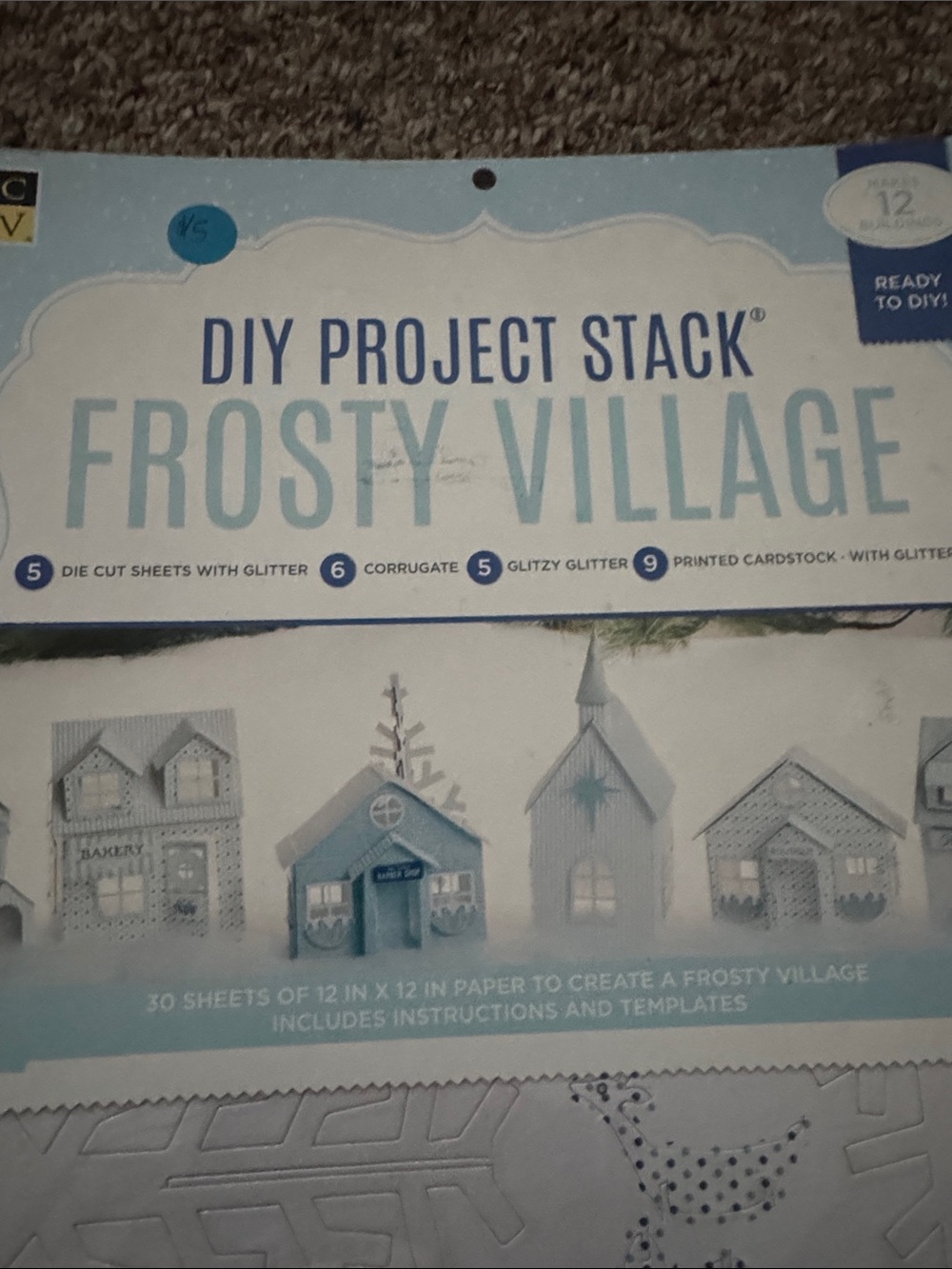 Frosty Village DIY Project Stack - Blue & White Mixed Media Kit - Picture 2 of 2